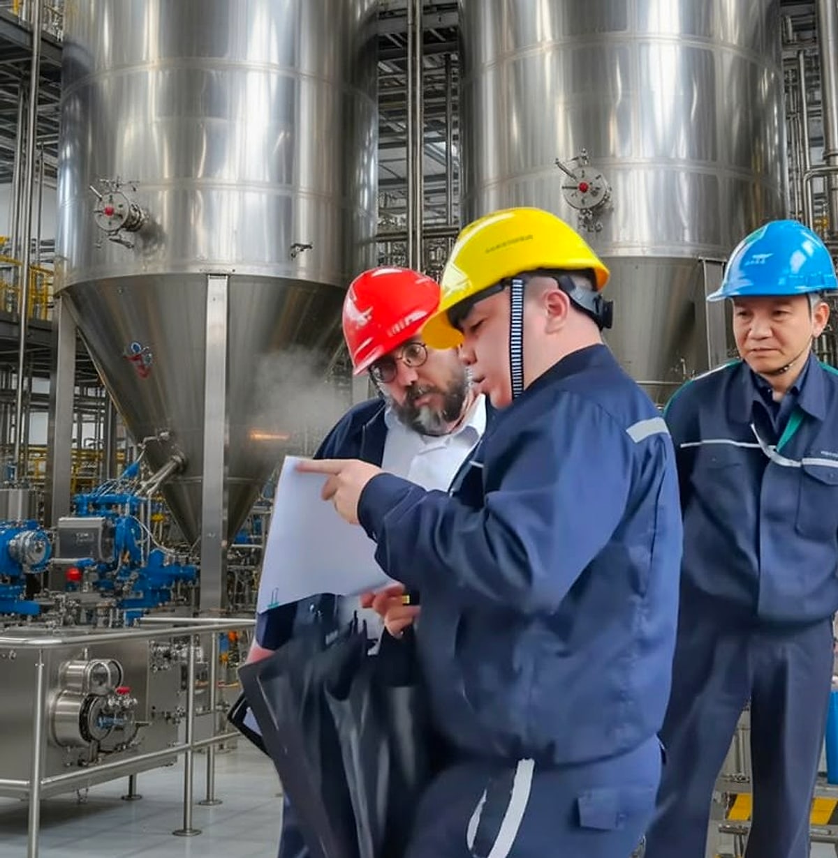 Rabbi Shalom Chazan conducting a kosher factory inspection